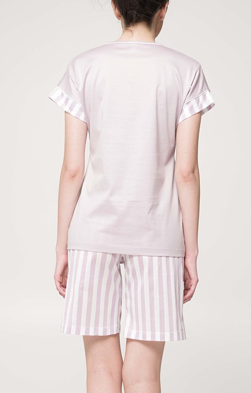 Pigiama corto rigato in filo di scozia Boglietti