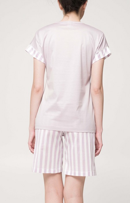 Pigiama corto rigato in filo di scozia Boglietti