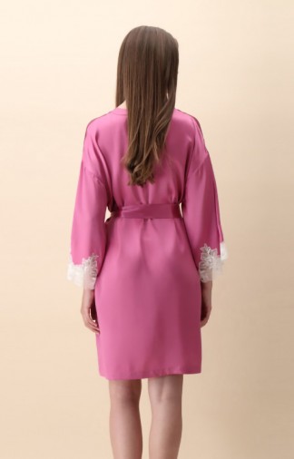 Kimono in seta e pizzo Luna di Seta 2