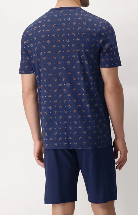 Pigiama corto serafino stampa biciclette Perofil