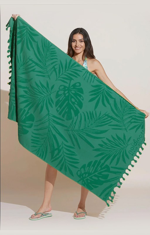 Telo Mare Noi di Notte in spugna jacquard Palme AE00430 verde