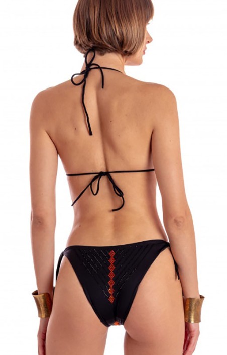 Bikini triangolo con coppe imbottite e cristalli Pin-Up stars nero Bikini triangolo con coppe imbottite e cristalli Pin-Up stars nero
