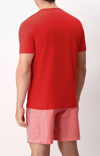 T-shirt girocollo Perofil in jersey di cotone rossa 2