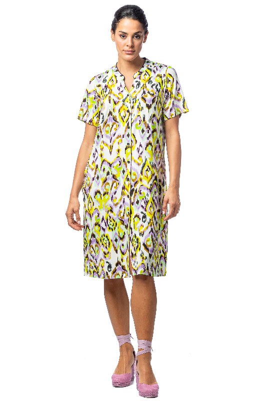 Short beach dress Egatex with watercolour print