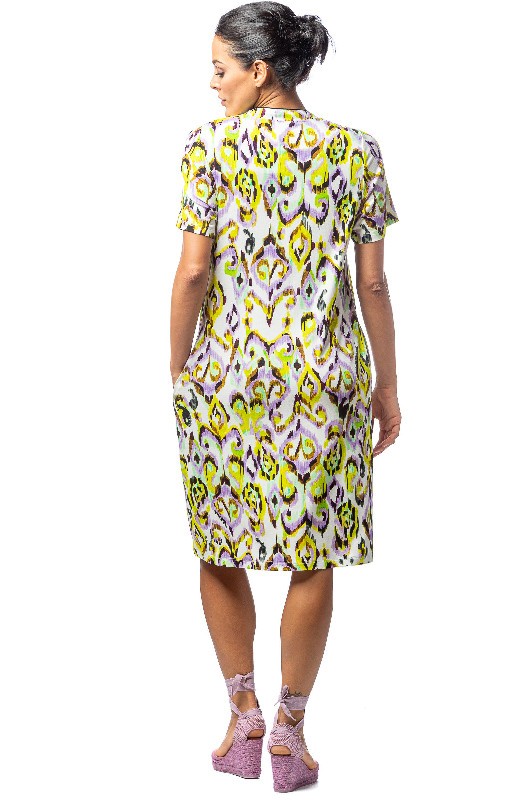 Short beach dress Egatex with watercolour print
