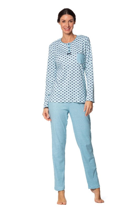 Women's pyjamas Senoretta with serape collar and Heart pocket