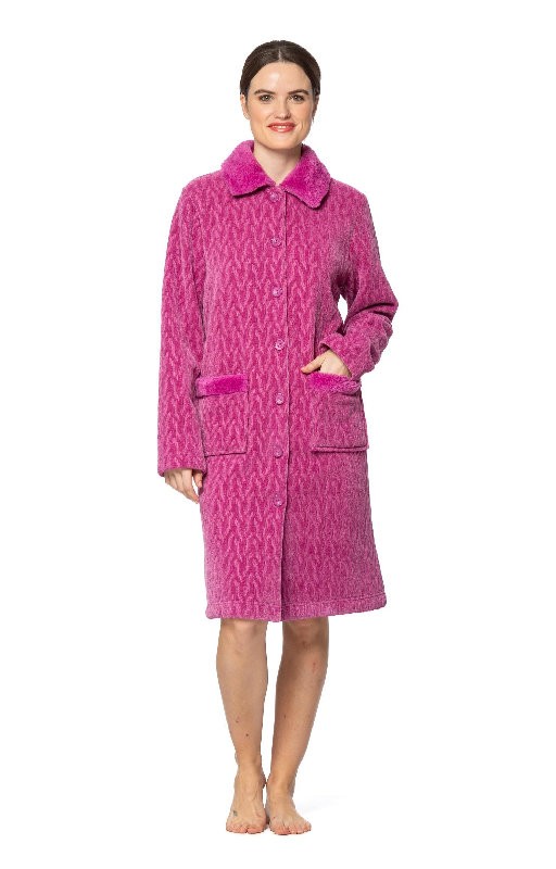 Women's dressing gown Senoretta in chenille with pockets and buttons