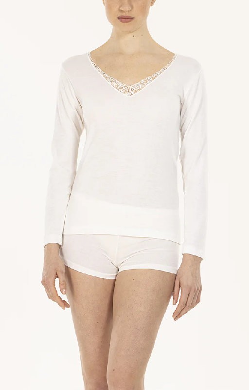 Women's long-sleeved jersey Alpina with macramé lace