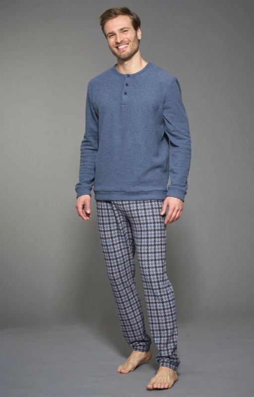 Men's pyjamas Ragno in earth-patterned faux fleece