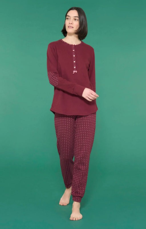 Women's pyjamas Ragno in warm Zinfandel cotton