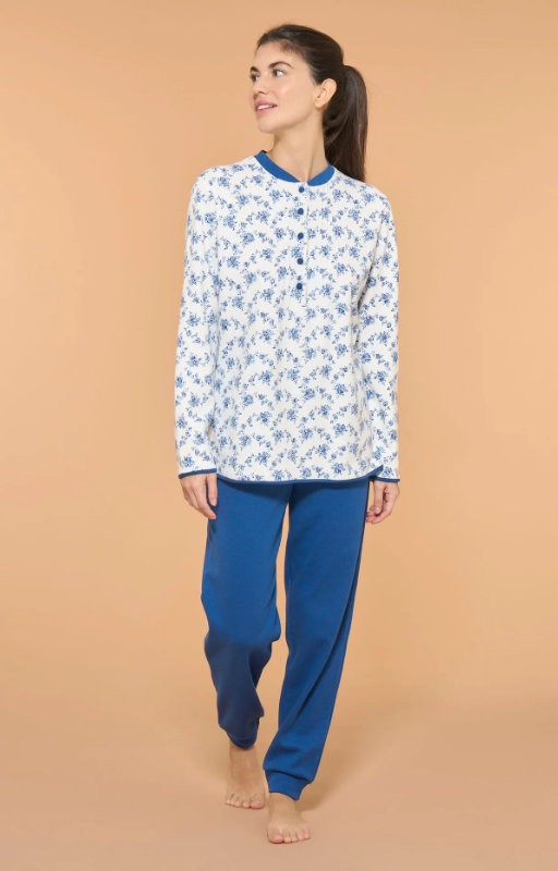 Women's pyjamas Ragno in warm patterned cotton Set Sail