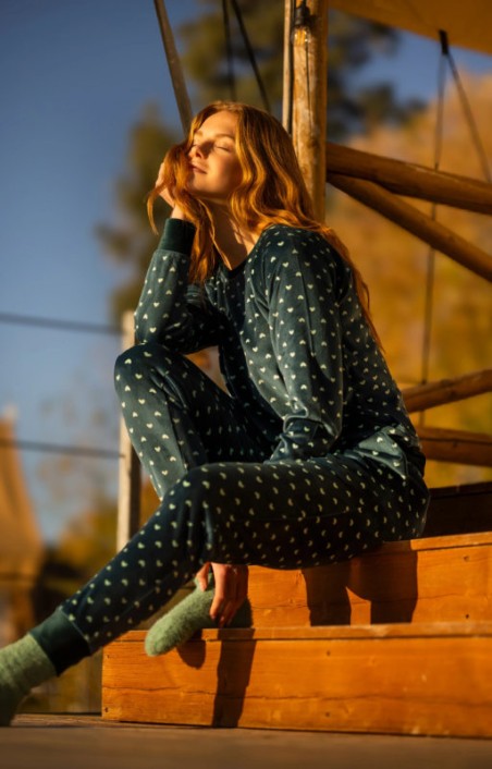 Pigiama donna petit coeur in ciniglia felpata Noi di Notte Pigiama donna petit coeur in ciniglia felpata Noi di Notte