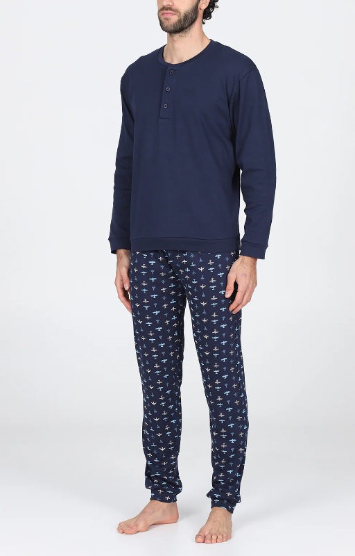 Men's winter pyjamas Alpina with serafino collar Fosco