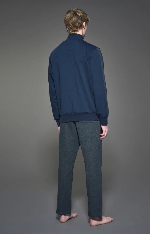 High-necked plush jumpsuit Ragno in soft cotton blend