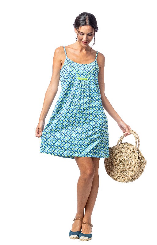 Short beach dress Senoretta with straps Lore