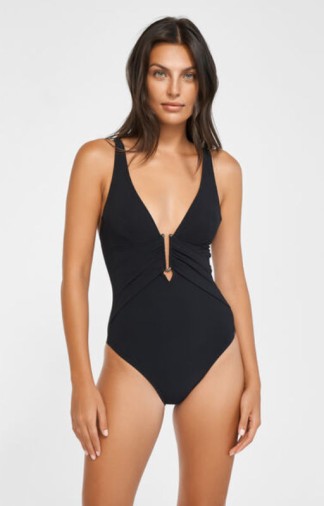Solid-coloured V-neck swimming costume Maryan Mehlhorn Honesty