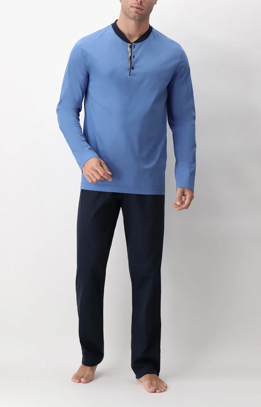 Serafino neck pyjamas Perofil in cotton jersey