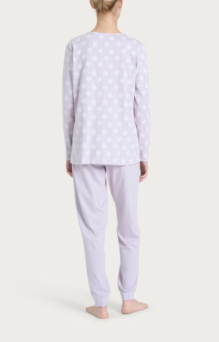 Pigiama aperto con scollo a V in jersey di cotone Ragno Thistle