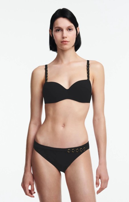 Balconette bikini with cups Chantelle Emblem black
