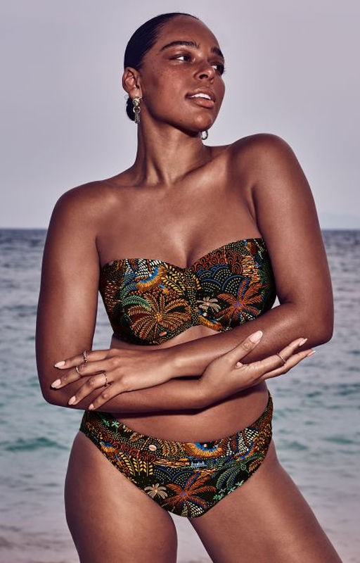 Safari-patterned bandeau bikini Rosa Faia Ella style