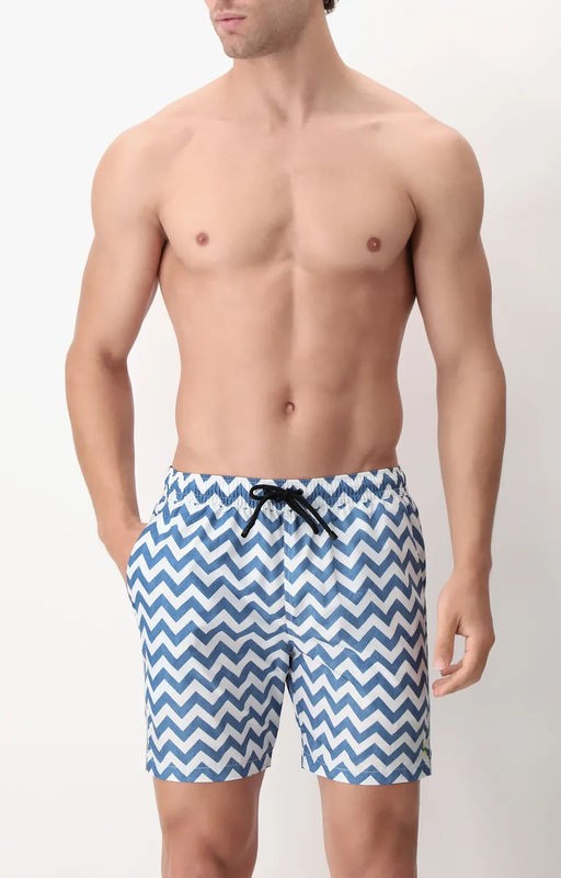 Beach Boxer Perofil with Chevron Denim print