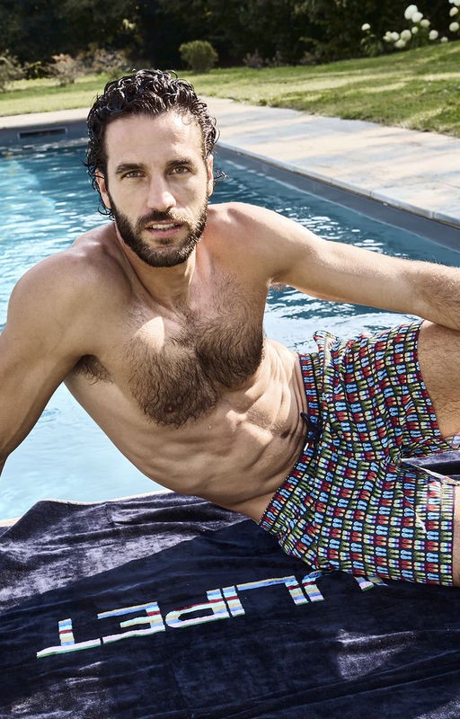 Beach boxer shorts Julipet in flip-flop patterned microfibre