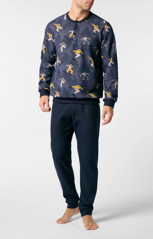 Men's pyjamas Perofil in snow-patterned Milano stitch