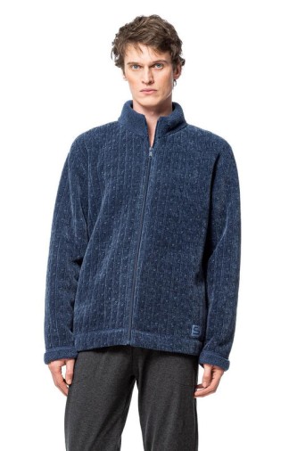 Men's jacket with zip Soy in plain Sherpa