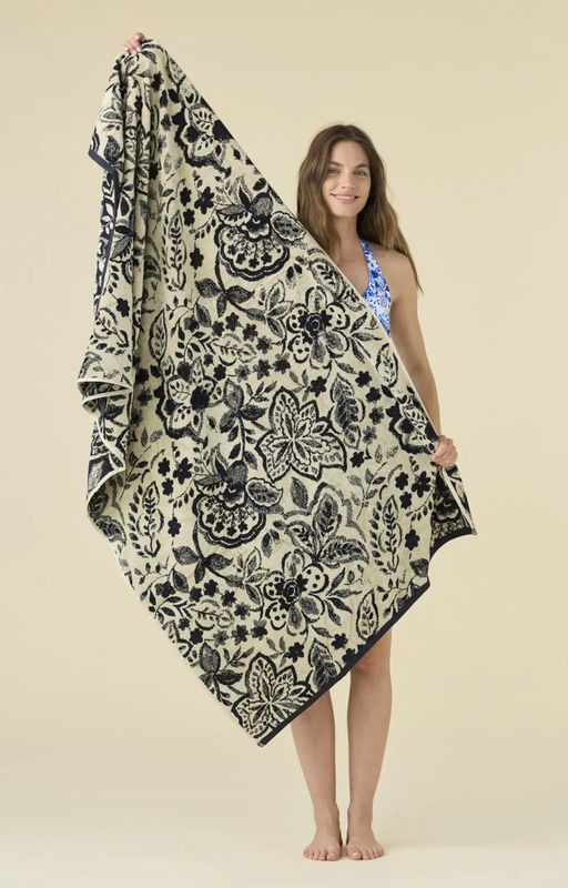 Noi di Notte terry towel with watercolour print.