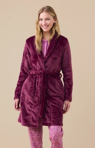 Vestaglia corta da donna a incrocio in coral Noi di Notte