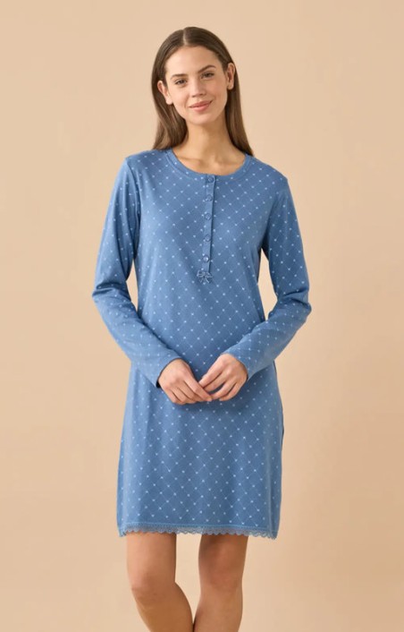 Noi di Notte winter nightshirt in warm cotton Heart