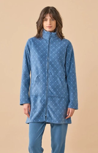 Vestaglia da donna Noi di Notte in micropile con zip Cuore