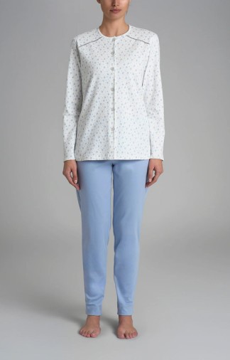 Pigiama da donna aperto Ragno in interlock di cotone fantasia Eventide