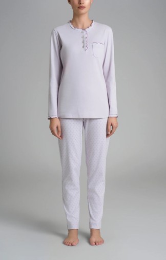 Pigiama da donna Ragno collo serafino in interlock di cotone