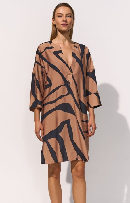 Maryan Mehlhorn short tunic-style beach dress with a Silhouette pattern